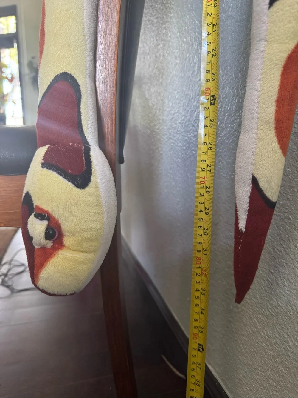 LUC Plush Snake Reptile Toy - Red, Orange & Cream
